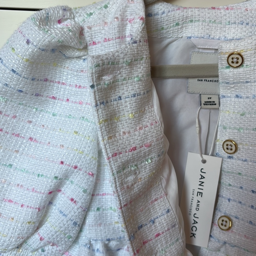 NWT Janie and Jack Toddler Girl Tweed Peplum Jacket - Size 2T - Picture 11 of 11